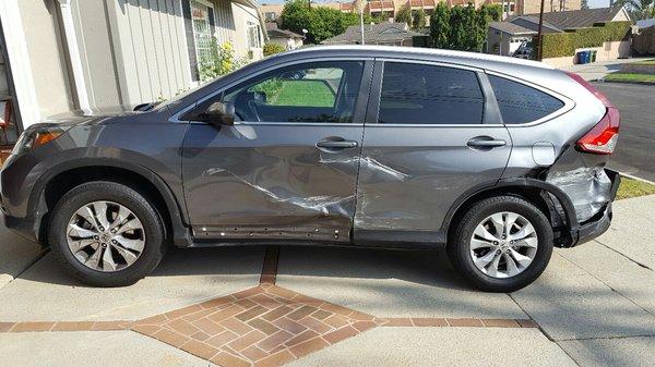 Rear ended by a Lexus on the 405 fwy 9/15/16.