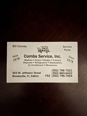 Combs Service - Appliance Repair & Service