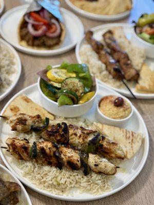 Chicken Souvlaki (2 Skewers) Plate