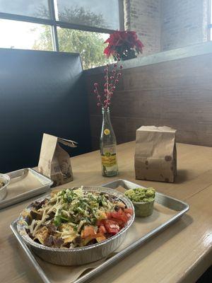 Steak nachos with Side of Guacamole