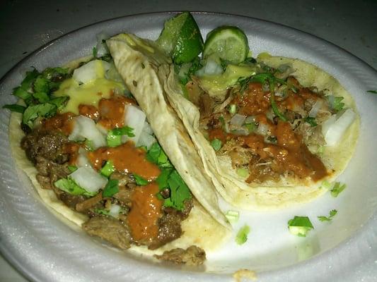 Bistec and carnitas