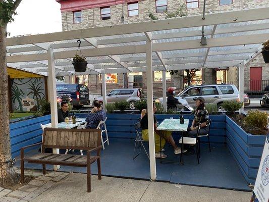 Covered outdoor seating