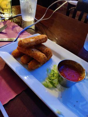 Tasty mozzarella sticks.