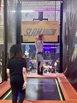 Willson Slam dunk on trampoline