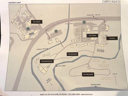 Map of the resort to help you pick the cabin you want.