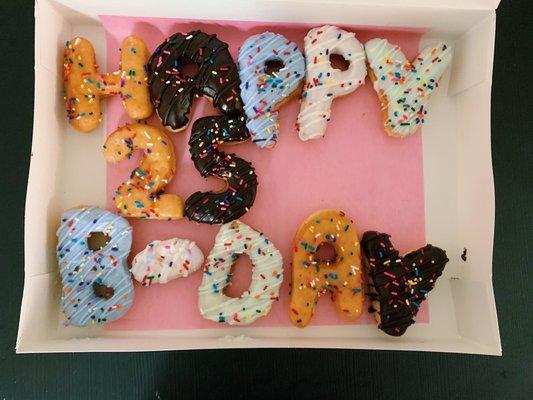 regular size letter donuts