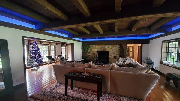 LED multi color accent strip lighting done by A Lighting Inc. (Labor & Material)