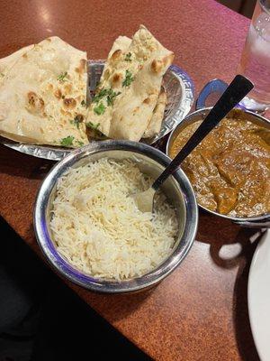 chicken chettinad and garlic naan