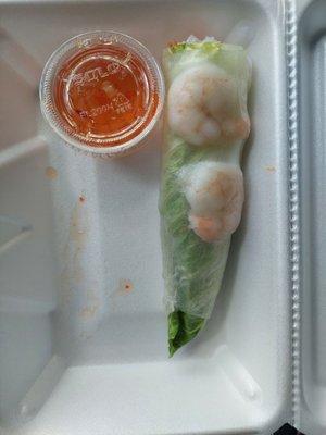 1 of 2 Fresh Spring rolls. Yucky sweet chili sauce.