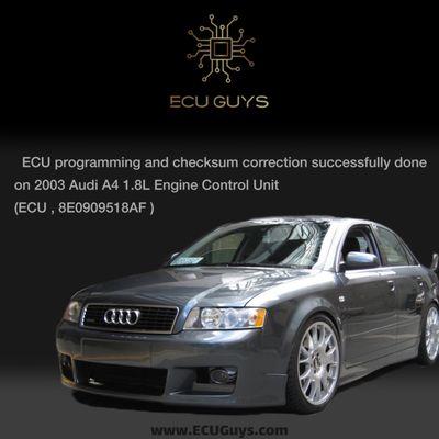 ECU programming and checksum correction successfully done on 2003 Audi A4 1.8L Engine Control Unit (ECU , 8E0909518AF )