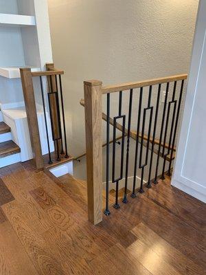 Custom oak stair case, banister, and trim