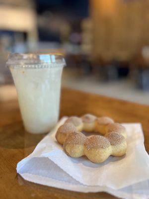 Yuzu lychee spritzer and apple cider donut