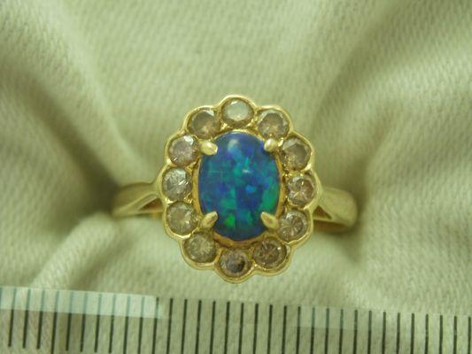 Black opal ring