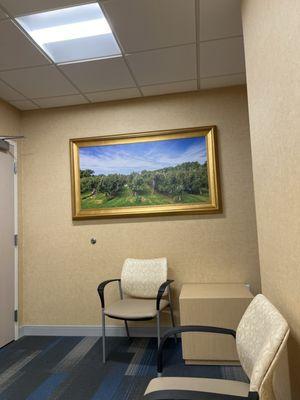 Radiology waiting area. Love the art at this Medical Office