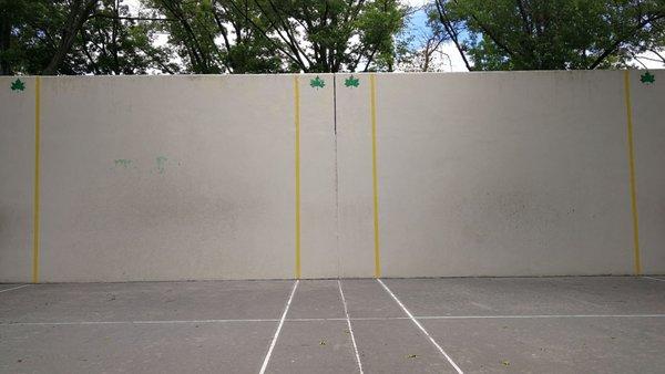 Handball Court that is great for practicing hitting tennis balls.