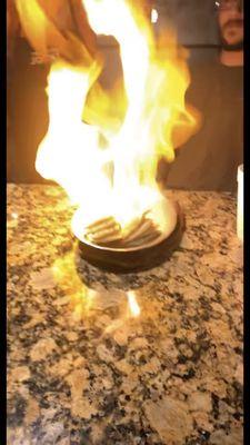 Saganaki (Flaming cheese)