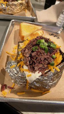 Loaded baked potato with brisket! Amazing