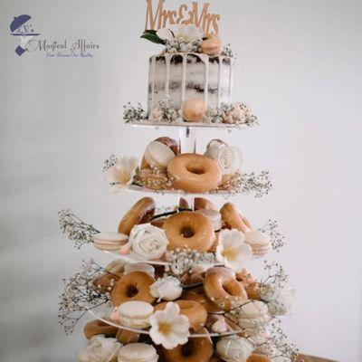 Donut tiered cake! An alternative to traditional wedding cakes.