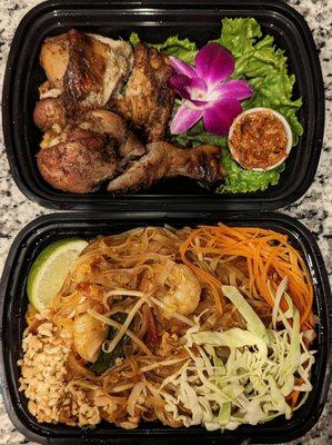 Pad Thai and their Grilled Chicken Special