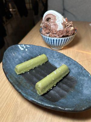 Matcha Kit Kat and twist soft serve