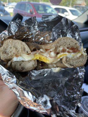 Bacon egg and cheese bagel