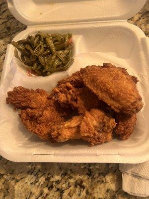 Fried 6-PieceFried Chicken Wing Ding Meal, Green Beans