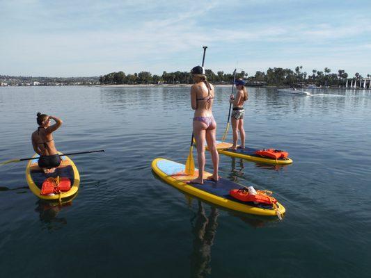 Learn to paddle board on Mission Bay in San Diego!