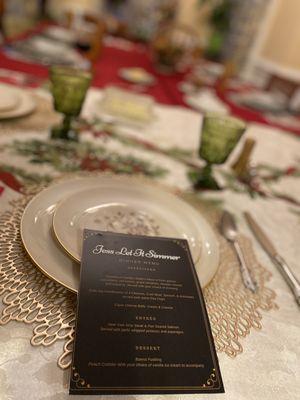 Customized Menus-Dinner Party