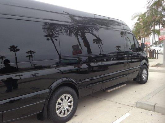 10 - black Luxury Mercedes Benz sprinter limousine interior Limo Service Villa Park near Villa Park,CA