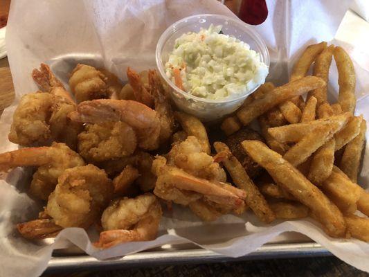 Fried Shrimp,Fries, coleslaw & hush puppy