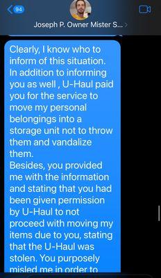 EVERY1 BEWARE! Read proof of my text messages in exchange, with owner. Pics /vids.