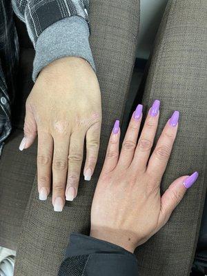 Acrylic fill purple gel Full acrylic set