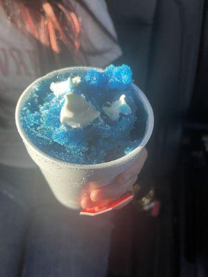 Blue raspberry with ice cream!