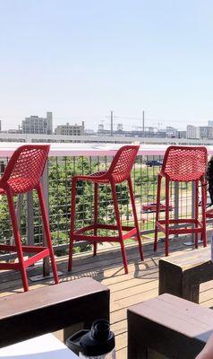 Rooftop patio overlooking downtown Denver