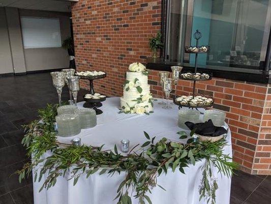 Wedding set up done by the cake maker.