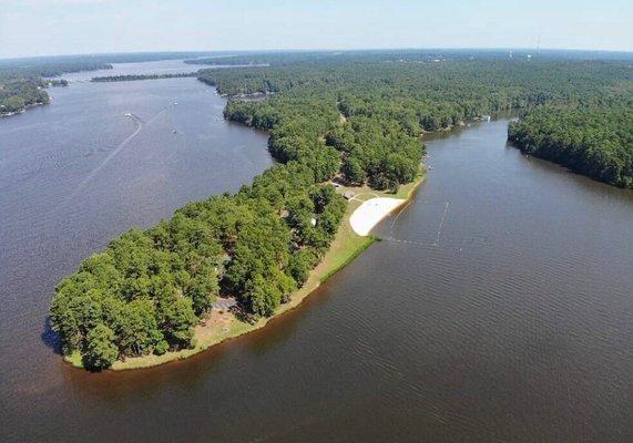 Drone shot of the entire park.  Sand is the swim area