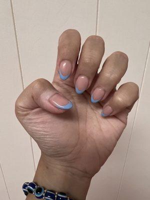 Fullset french acrylic + blue shellac