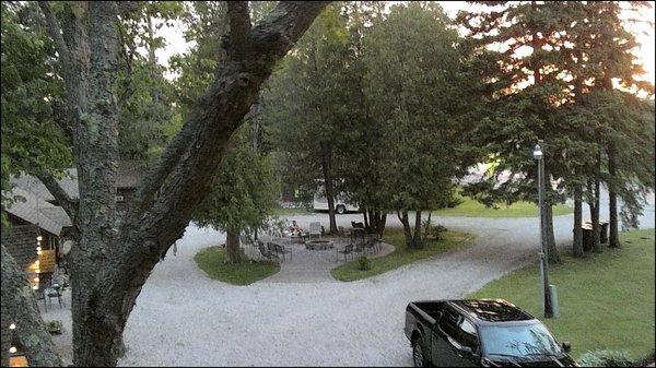 Another view of our beautiful community fire pit. The camera doesn't do the sunset justice.