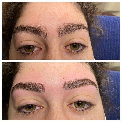 Before and after brow transformation!