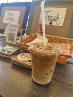 Iced latte with oat milk