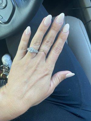 Almond shaped full set with gel polish (color #5)