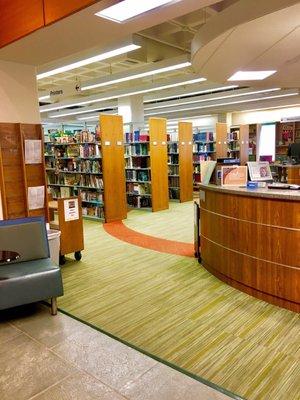 The front desk at the Franklin D. Schurs library.