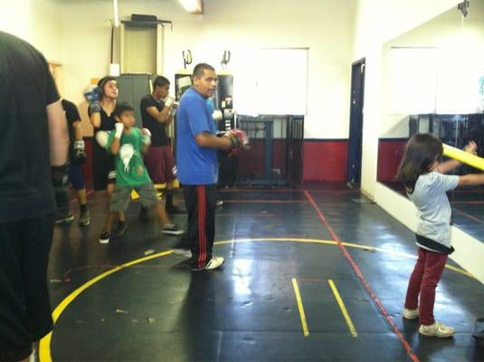 Richie's first boxing session.