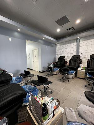 Interior pedicure area