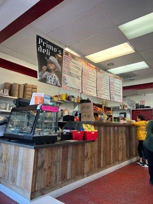 Front counter and menu.