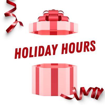 We will be open 12/15-12/23 10a-5p and Closed 12/24-1/1/2022. We will resume normal hours 1/2/22