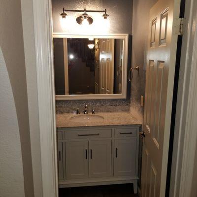 Bathroom vanity install after