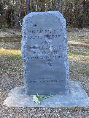 Roadside marker where the ambush occurred