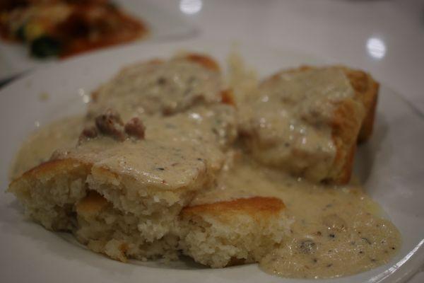 Southern Style Biscuits & Gravy Made from scratch! Yoder Farms sausage gravy and our buttery, light, fluffy and golden brown biscuits.