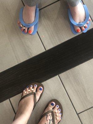 My wife took me to get my nails done and toes.